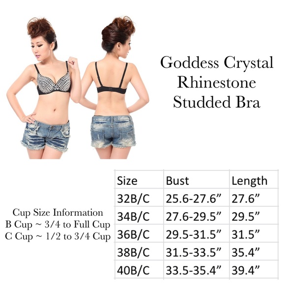 Goddess Crystal Rhinestone Studded Bra Lingerie - Picture 14 of 14